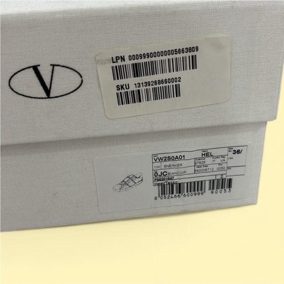 Valentino White Sneakers with Gold Studs - Picture 2 of 6